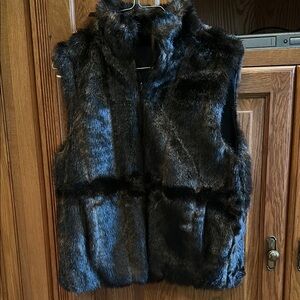 Worthington Faux Fur Vest - Black
